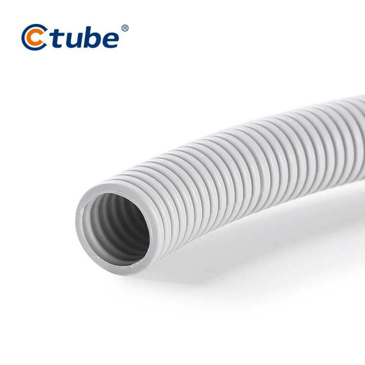 Ctube Solar Flexible Conduit PVC Corrugated Conduits - Grey