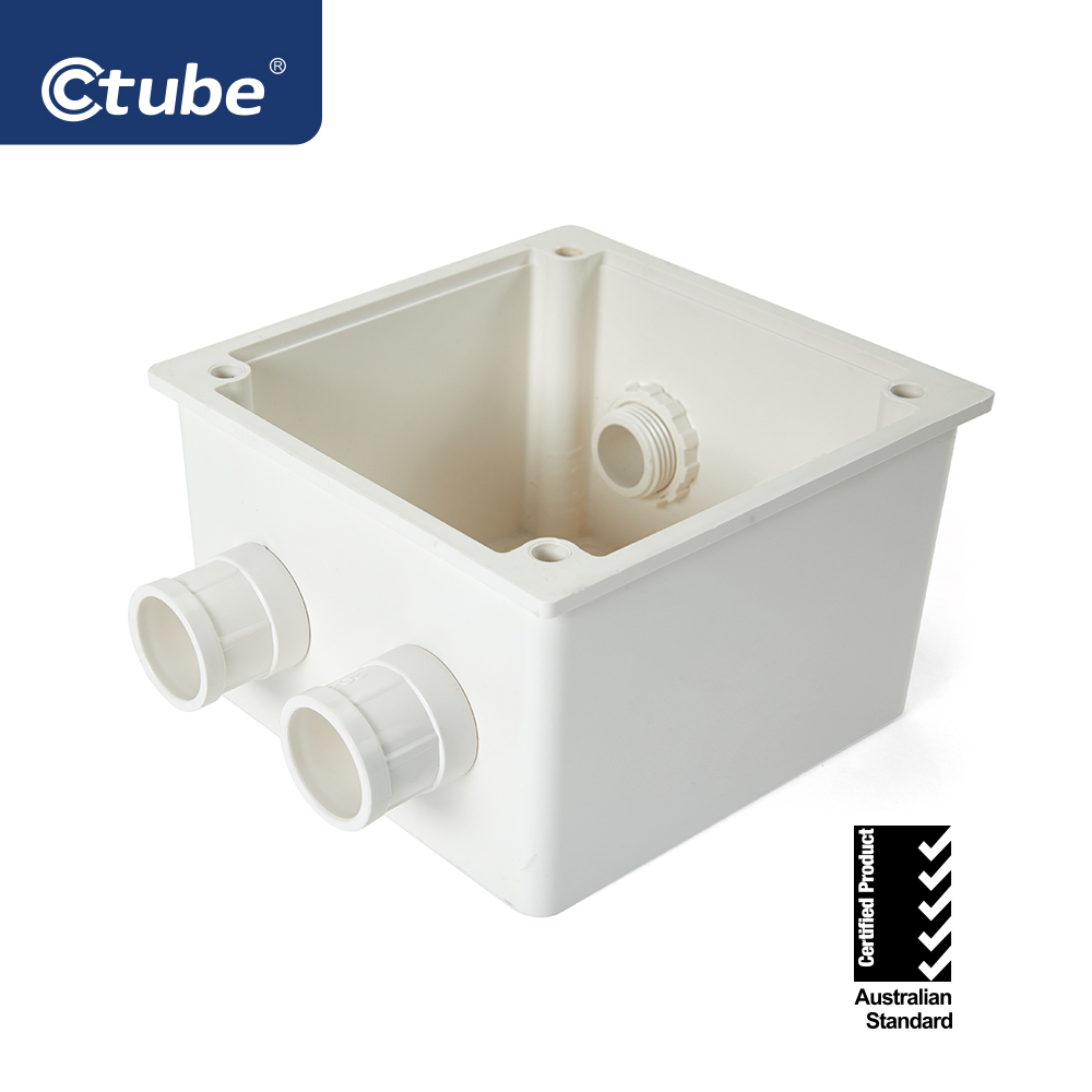 Ctube PVC Junction Box Electrical Plastic Adaptable Box External for Wiring Cable Conduit - White