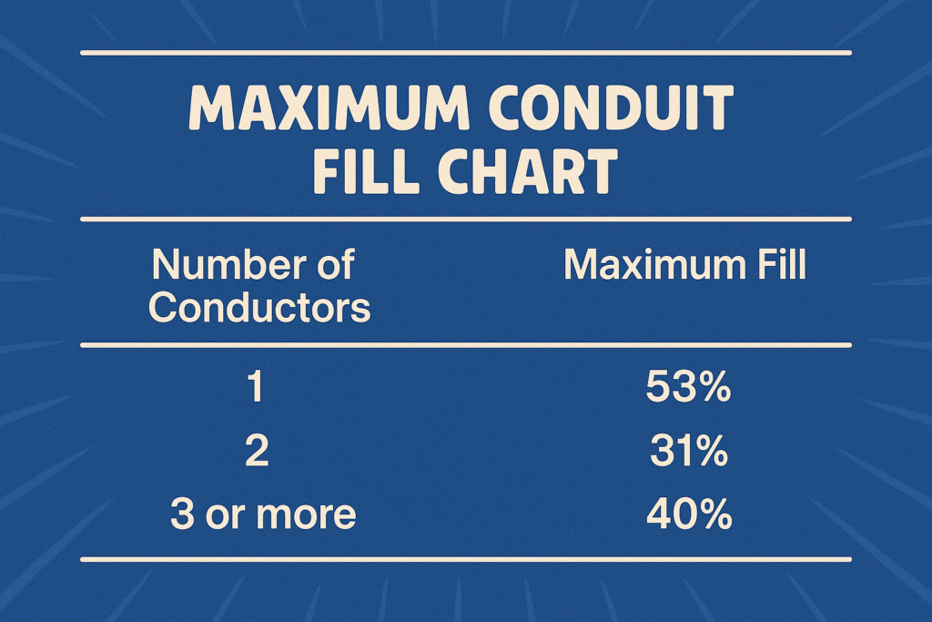 NEC Maximum conduit fill chart