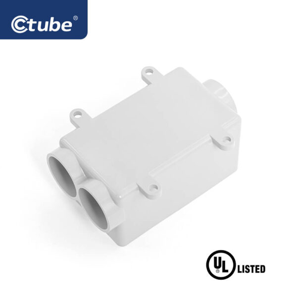 3 Way Entry Gray PVC Electrical Outlet Box