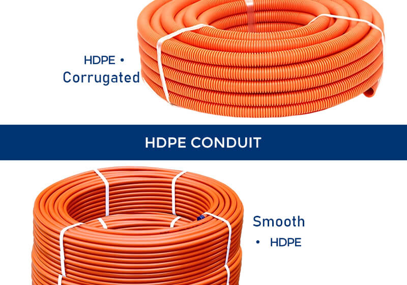 HDPE conduit Exterior Surface Smooth vs Corrugated