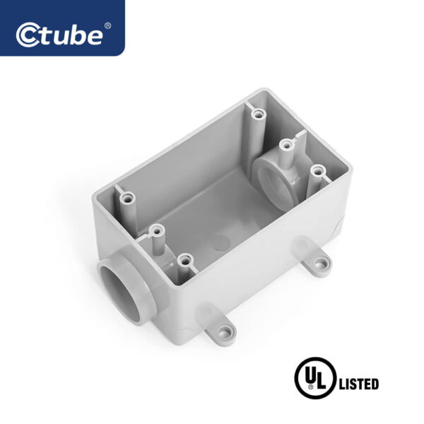 Single Gang Outlet Box 2 Straight Way