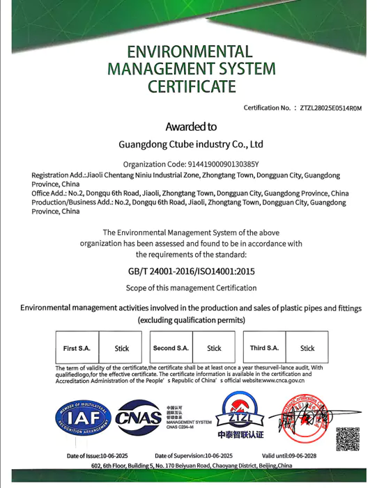 ISO 14001 Certification Ctube